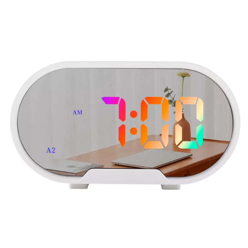 5.5 ਇੰਚ LED ਡੈਸਕ ਮਿਰਰ RGB ਅਲਾਰਮ ਘੜੀ